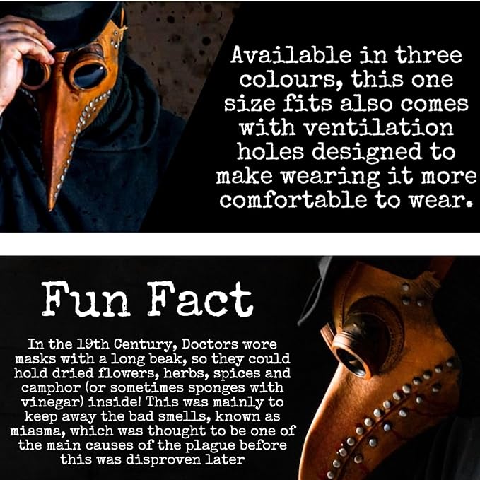 Plague Doctor Mask Bird Beak Gothic Cosplay Costume Party Halloween