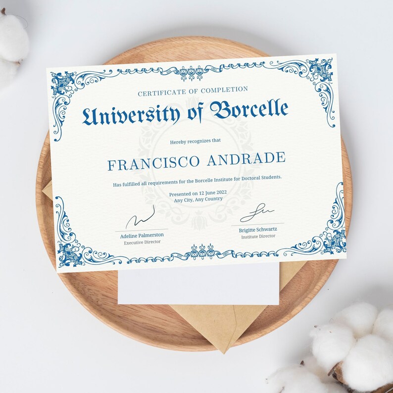 Editable University & College Diploma Template for novelty\ GED\ Certificate\ canva editable design\ graduation diploma
