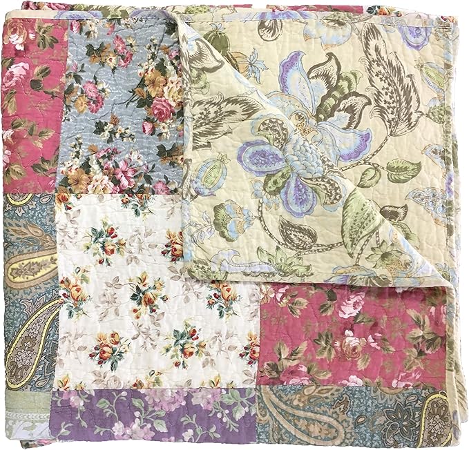 Home Blooming Prairie Quilted Patchwork Throw