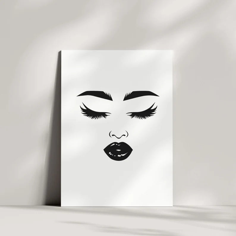 Beauty Face Svg\ Woman Beauty Human Happy Face Svg\ Glamour Lady Svg\ Perfection Lipstick Svg\ Eyelashes Svg\ Makeup Svg\ Silhouette Circut