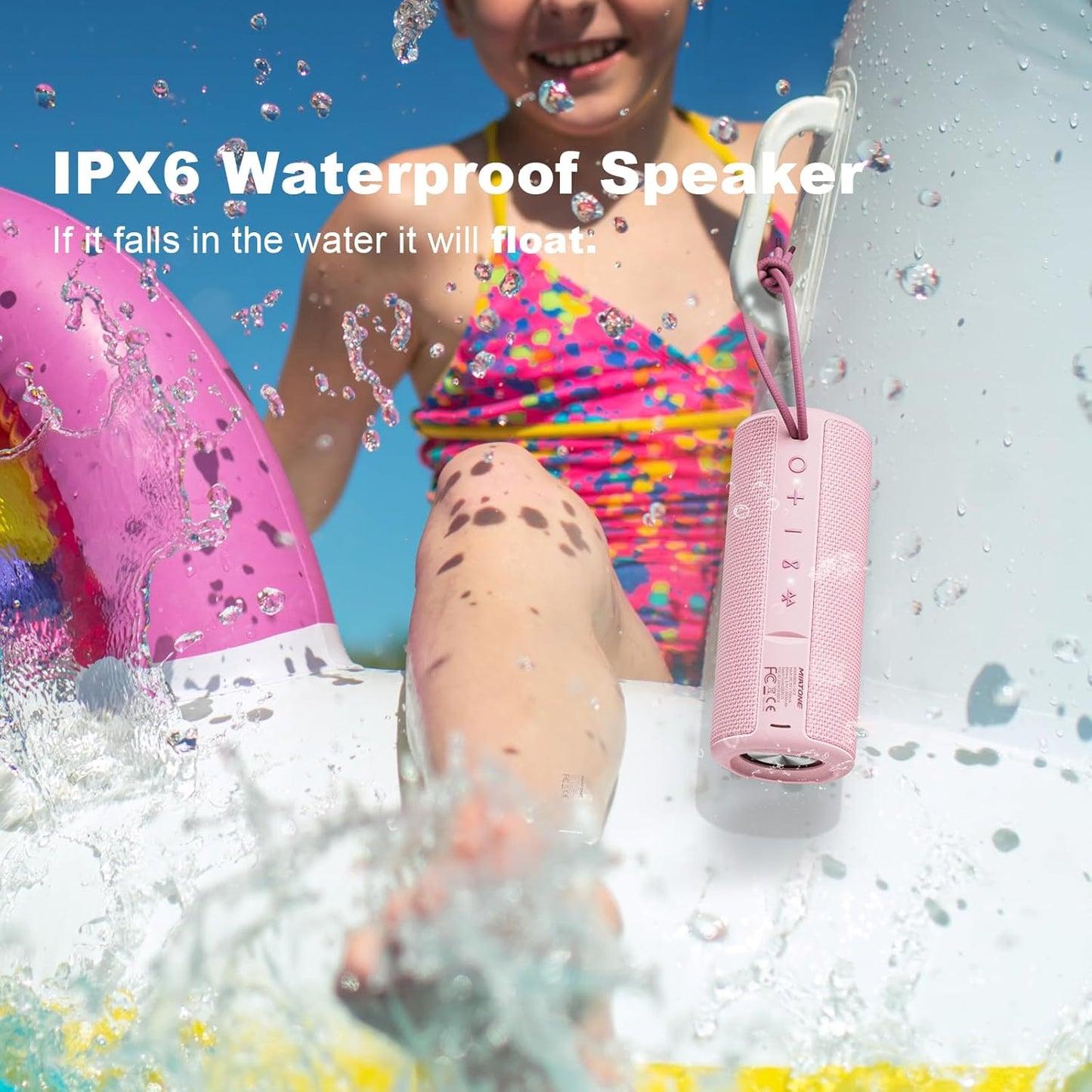 Outdoor Portable Bluetooth Speaker Waterproof Wireless Speakers Gifts for Women Mothers Mom Wife Her - Pink
