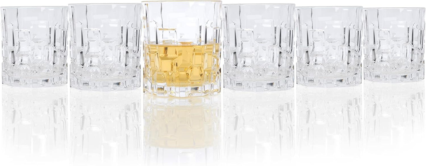 taliana S.p.a. Etna Line | Modern Glass Water Glasses Set of 6 Crystal Glasses