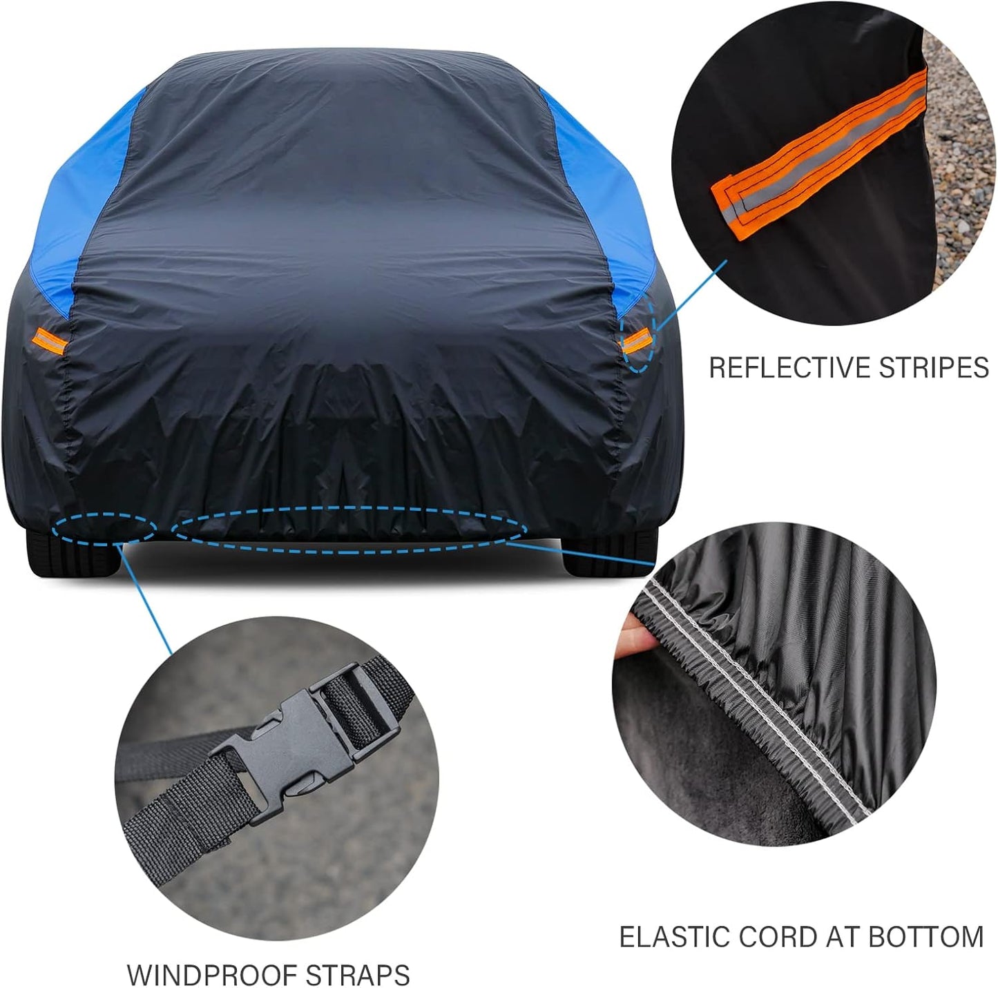 Car Cover for Automobiles All Weather Waterproof, Universal Fit