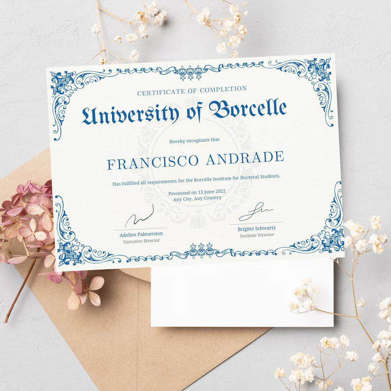 Editable University & College Diploma Template for novelty\ GED\ Certificate\ canva editable design\ graduation diploma