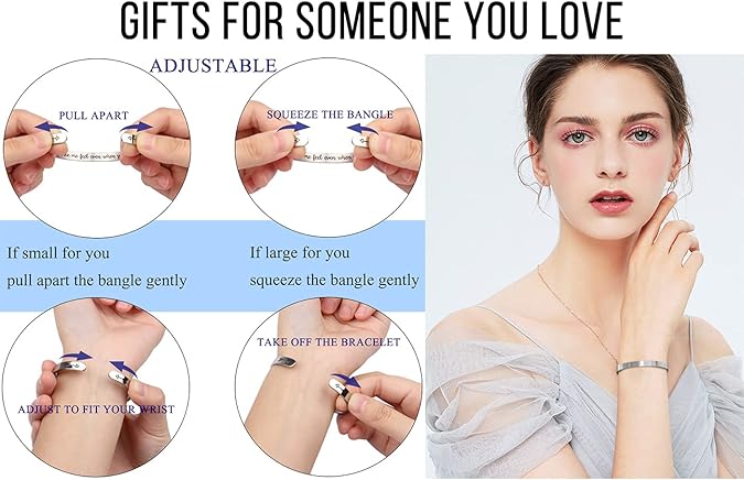 Bracelets for Women Mothers Day Bracelet Gifts from Daughter Inspirational Gifts for Women Graduation Gifts for Her Motivational Birthday Cuff Bangle