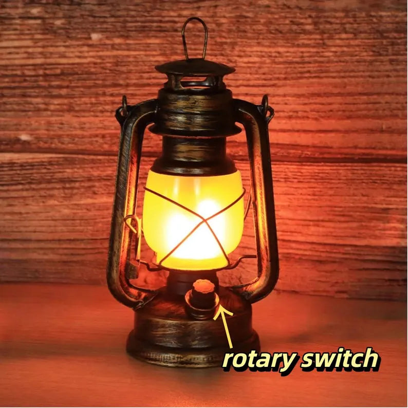 Retro Camping Lantern Vintage Hanging Lamp Portable Handheld Lantern Nostalgic Electric Hurricane Lantern Gift For Birthday