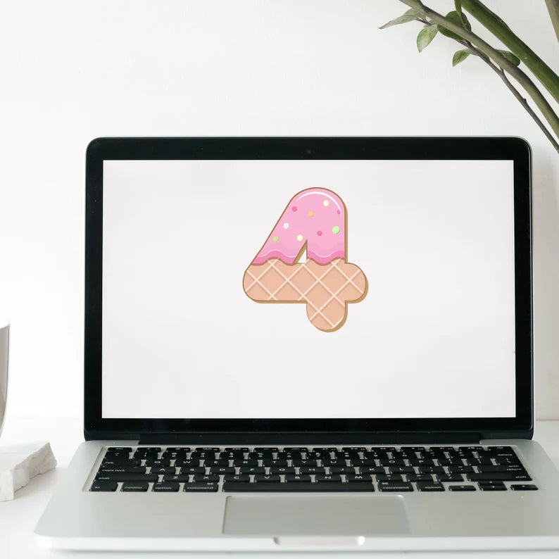 Ice Cream Numbers SVG\ Ice Cream Birthday\ Ice Cream Bundle SVG