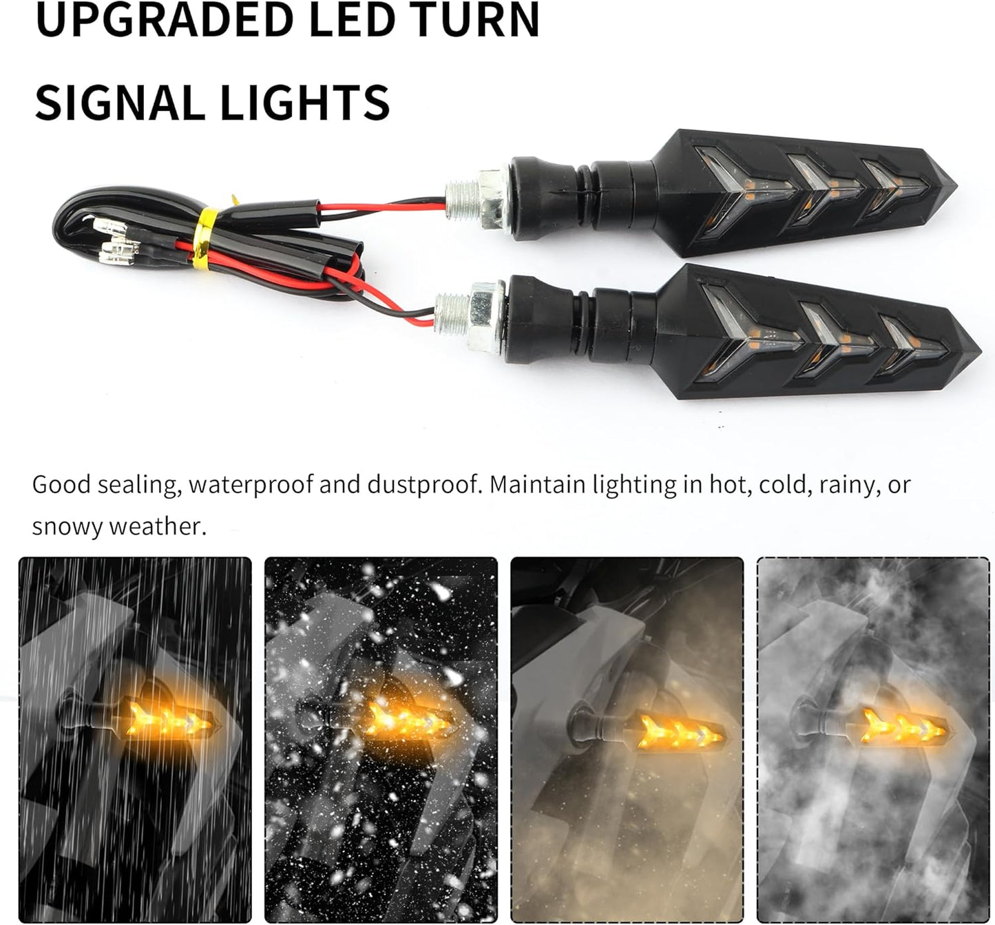 4PCS Motorcycle Turn Signals Kit with Flowing Amber LED Lights,M10 12V LED Motorcycle Lights for MMotorcycle Blinkers,Personalized MMotorcycle Accessories for Motorbike Scooter Off Road