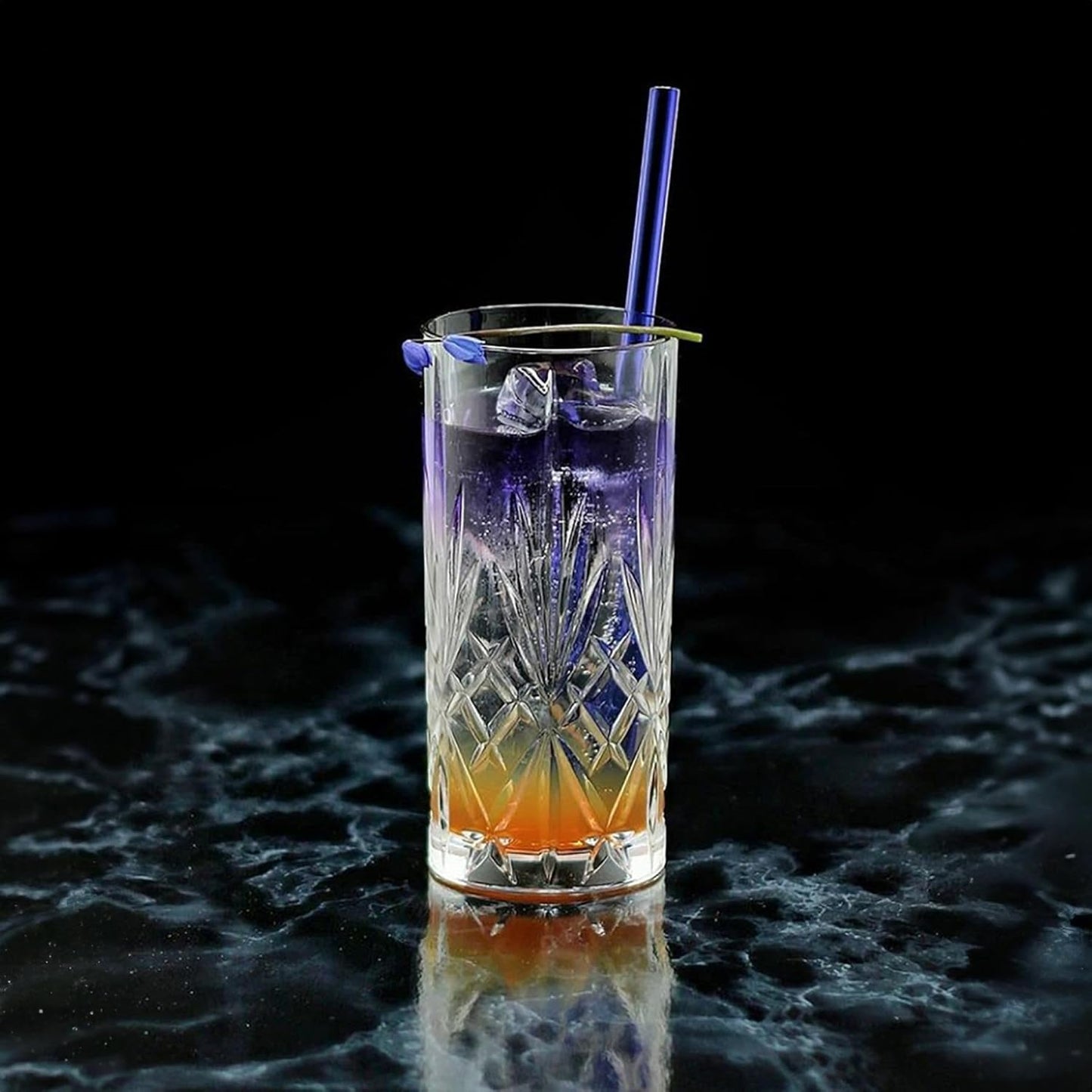 Melodia Crystal Hi-Ball Cocktail Water Tumblers Glasses, 350 ml, Set of 6