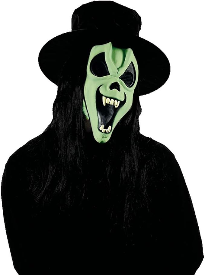 MR.GHOST PHOSPHORESCENT MASK WITH HAT AND HAIR VARIOUS MODELS ACCESSORIES CARNIVAL DRESS HALLOWEEN CHILD