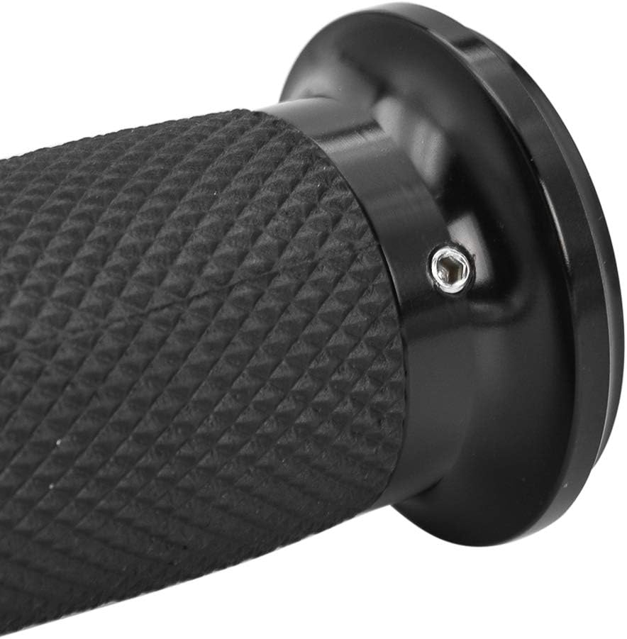 Black Hand Grips 1 Inch Motorcycle Handlebar Grips Cable Throttle Compatible with Harley Davidson Sportster Touring Dyna Softail 883 1200