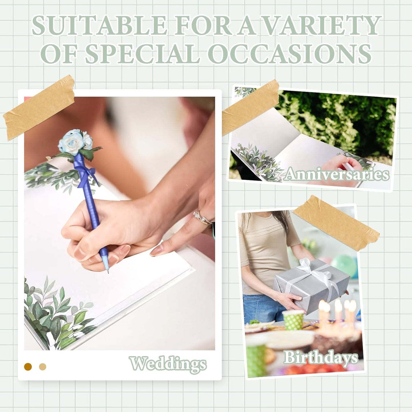 Elegant Wedding Guest Book 120 Page, 9.25" x 7" Wedding Books for Guests to Sign, Hard Cover Funeral Guestbooks Signs for Bridal Reception Birthday Shower Party Event