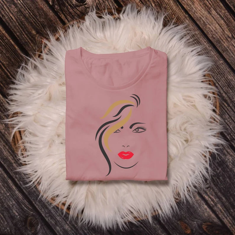 Beauty Face Svg\ Woman Beauty Human Happy Face Svg\ Glamour Lady Svg\ Perfection Lipstick Svg\ Eyelashes Svg\ Makeup Svg\ Silhouette Circut