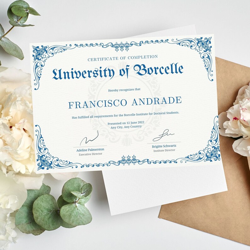 Editable University & College Diploma Template for novelty\ GED\ Certificate\ canva editable design\ graduation diploma
