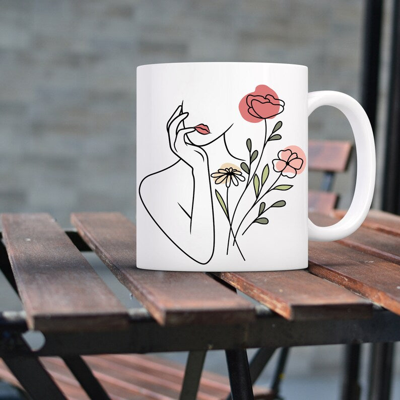 Floral Woman Svg Design\ Floral Body Svg\ Woman Line Drawing Svg\ Floral Shirt Svg\ Flower Woman Svg Png Dxf Eps Files Digital Download