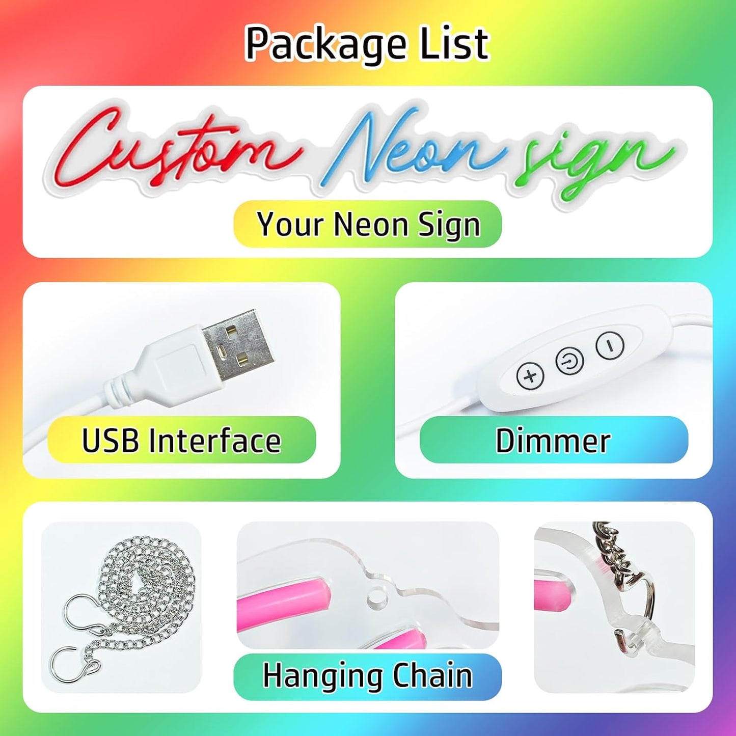 LED Neon Sign Night Light for Wall Party Décor Bedroom Room Bar Wedding Home Birthday Art Decoration Christmas with USB Light modulator 5v 16.5''*9.1''