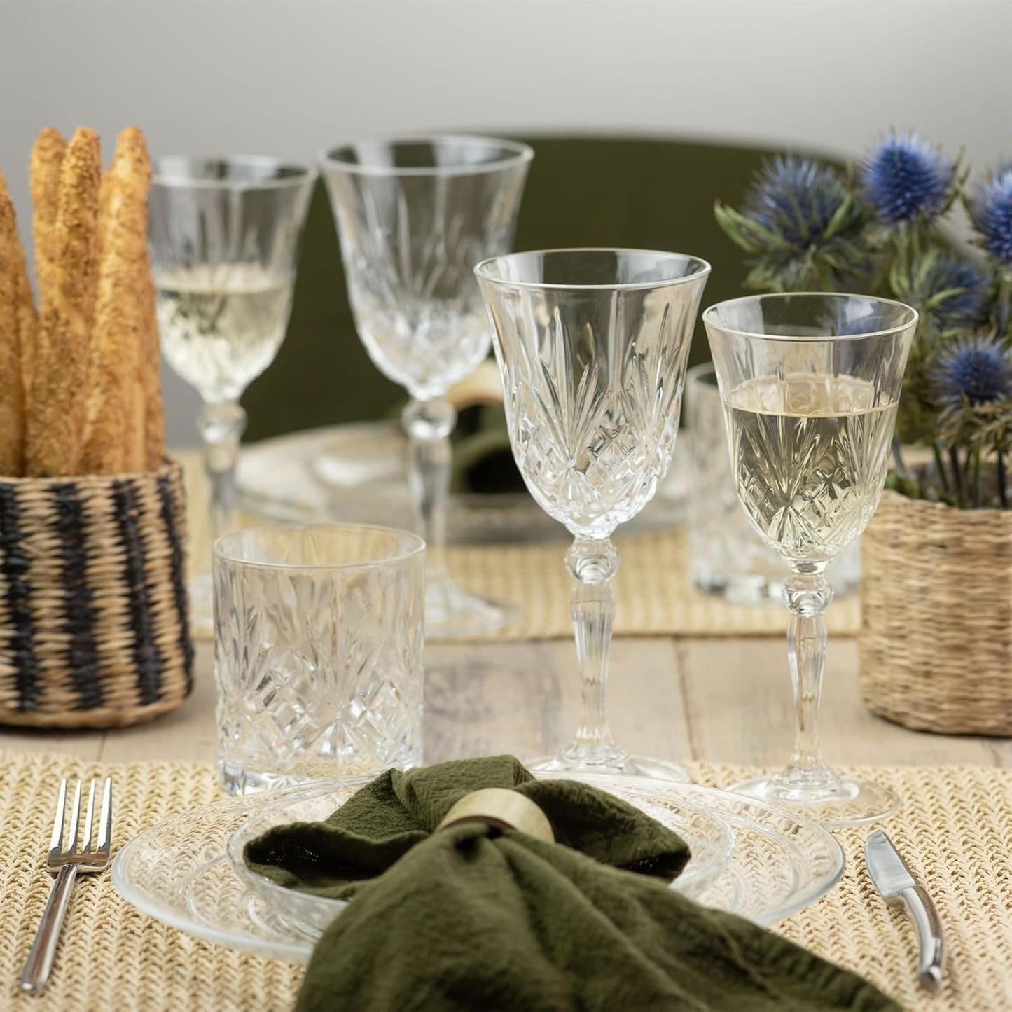 Melodia Crystal Hi-Ball Cocktail Water Tumblers Glasses, 350 ml, Set of 6