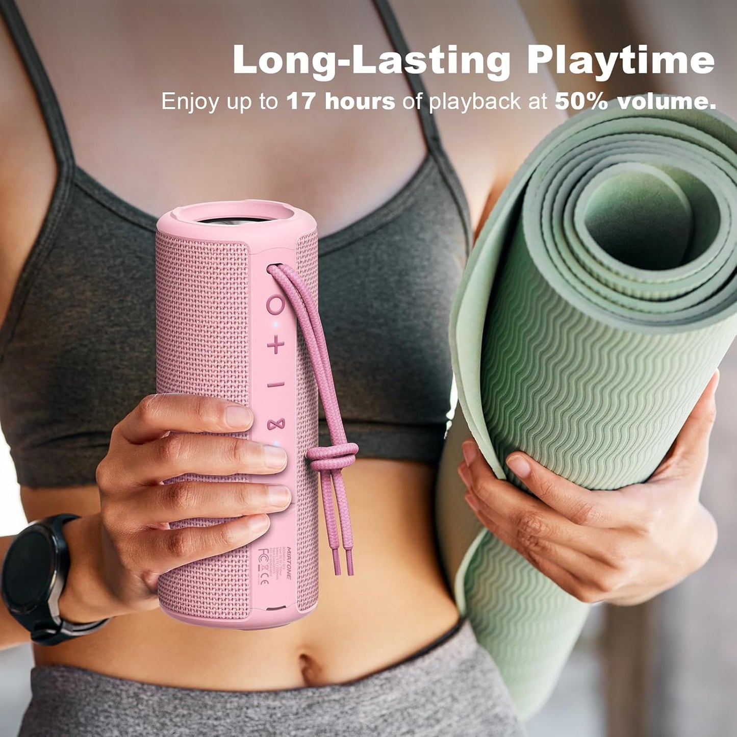 Outdoor Portable Bluetooth Speaker Waterproof Wireless Speakers Gifts for Women Mothers Mom Wife Her - Pink