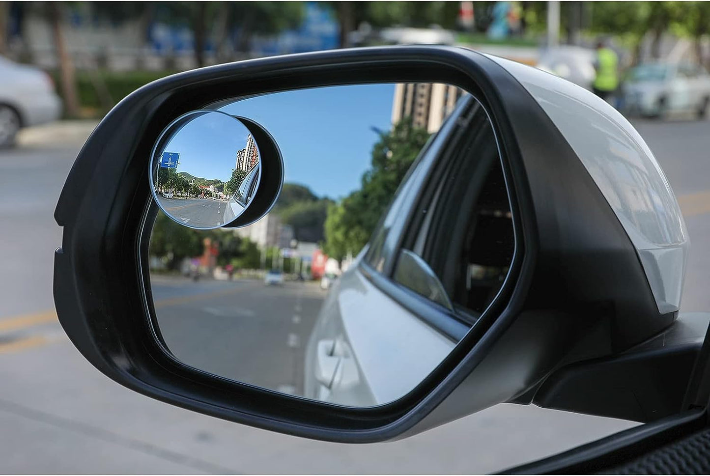 Blind Spot Mirror, 2" Round HD Glass Frameless Convex Rear View Mirrors Exterior Accessories with Wide Angle Adjustable Stick for Car SUV and Trucks, Pack of 2