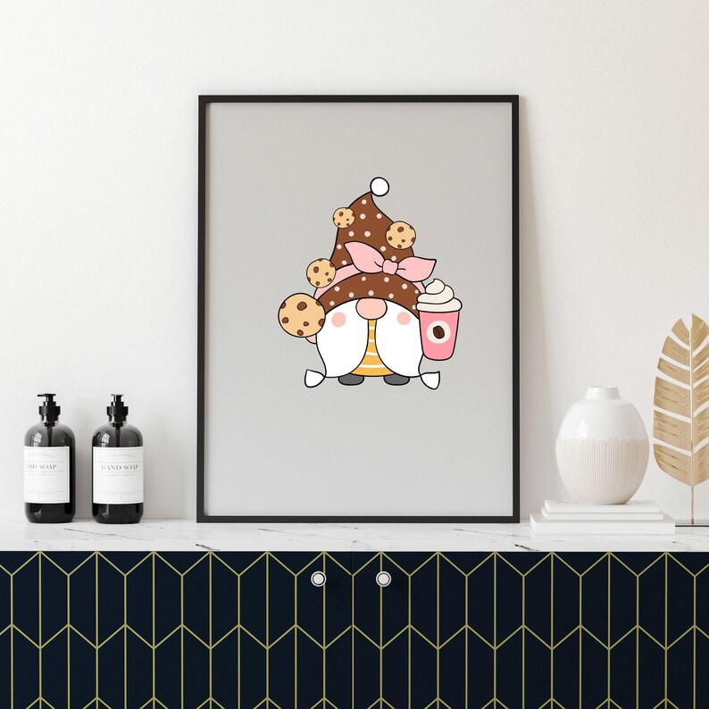 Coffee Lover Gnome PNG\ Clipart Bundle of 6 Cute Gnome PNG\ Gnomes Clipart PNG Bundle