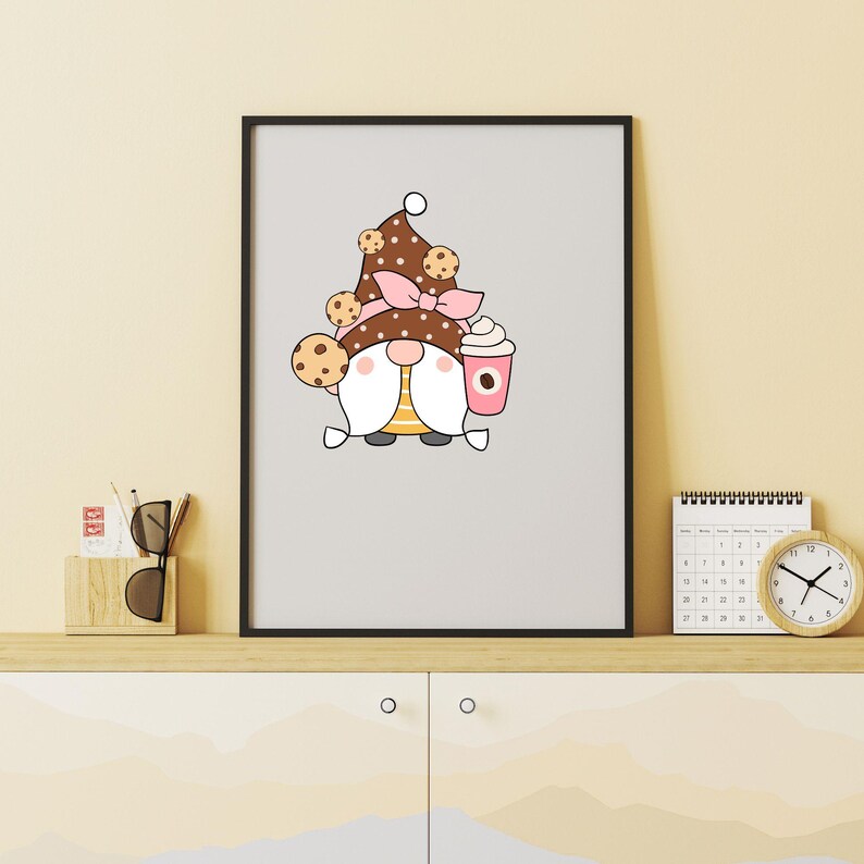 Coffee Lover Gnome PNG\ Clipart Bundle of 6 Cute Gnome PNG\ Gnomes Clipart PNG Bundle