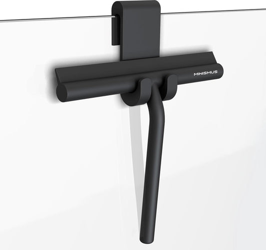 Shower Squeegee - Window and Door Glass Cleaner - Silicone Shower Squeegee - Shower Glass, Bathroom and Mirrors Cleaner - Without Drilling, Holder Included