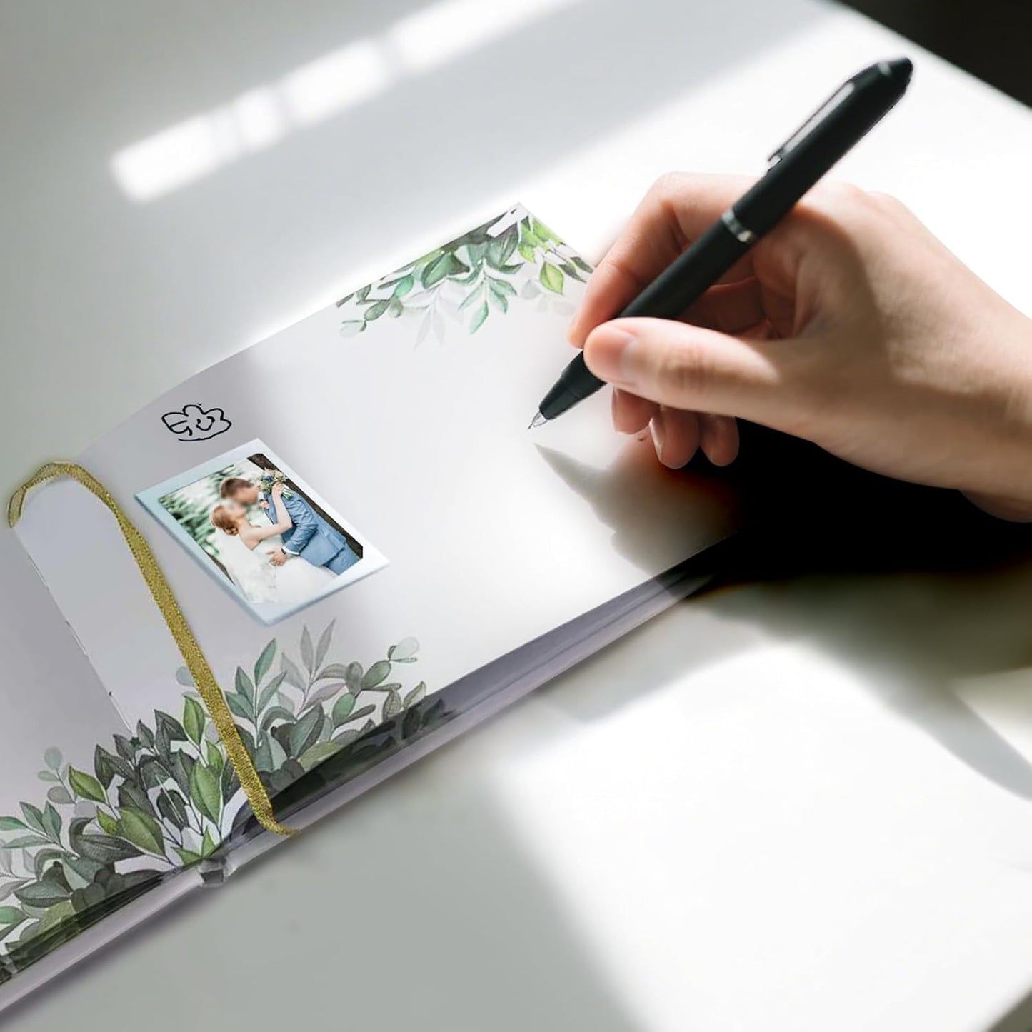 Elegant Wedding Guest Book 120 Page, 9.25" x 7" Wedding Books for Guests to Sign, Hard Cover Funeral Guestbooks Signs for Bridal Reception Birthday Shower Party Event