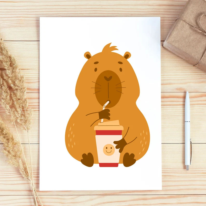 Whimsical Capybara Clipart\ Fun & Playful Pet\ SVG\ PNG\ Instant Download!