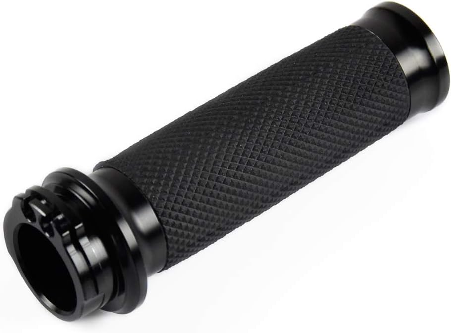 Black Hand Grips 1 Inch Motorcycle Handlebar Grips Cable Throttle Compatible with Harley Davidson Sportster Touring Dyna Softail 883 1200
