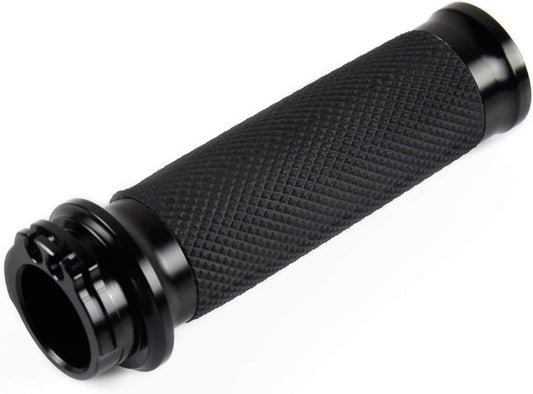 Black Hand Grips 1 Inch Motorcycle Handlebar Grips Cable Throttle Compatible with Harley Davidson Sportster Touring Dyna Softail 883 1200