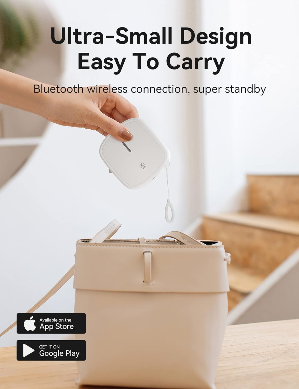 Mini Portable Labeling Machine, Bluetooth Thermal Label Printer for iOS & Android, Embossed Sticker Printer Suitable for Home Kitchen