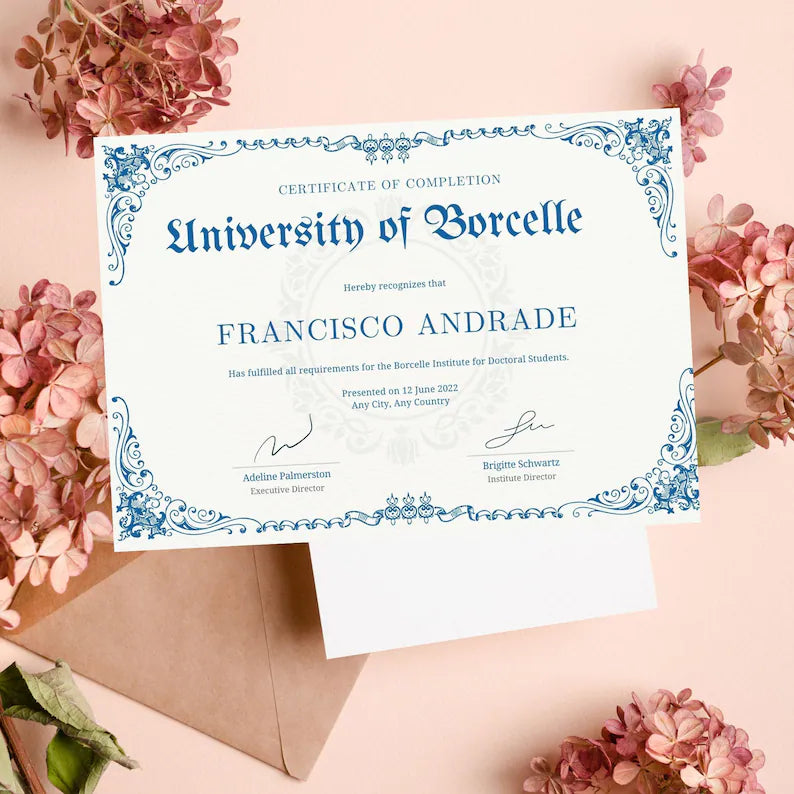 Editable University & College Diploma Template for novelty\ GED\ Certificate\ canva editable design\ graduation diploma