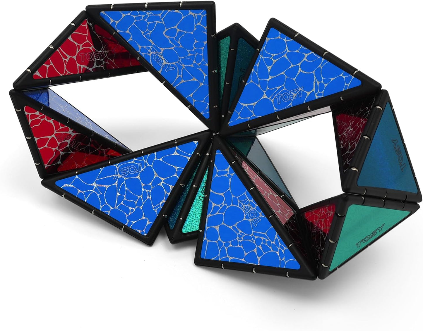 Magnet Pyramid Stone - 1 Cube Transforms into 1 Billion Shapes, 14 pcs (12 Puzzle pcs and 2 Accessories), 243 Rare Earth Magnets, Holographic Design Magnet Tiles Creative Puzzle STEM/STEAM Toy