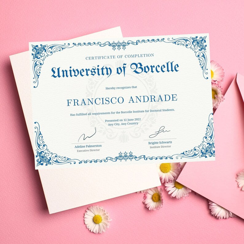 Editable University & College Diploma Template for novelty\ GED\ Certificate\ canva editable design\ graduation diploma