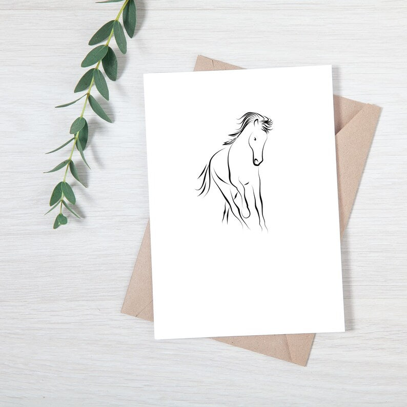 Horse Line Art\ Horses Line Drawing\ Line Digital File\ Laser Cutting Instant Download\ SVG & PNG file