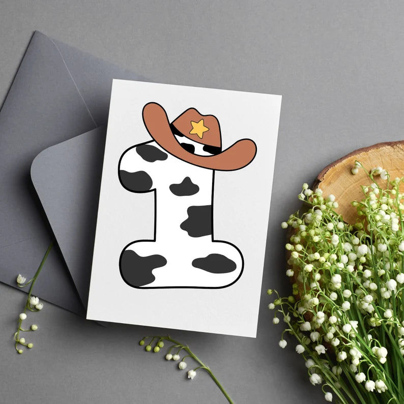 Cow number birthday svg\ 1st birthday svg\ Cow print svg\ Birthday girl Kid cow svg\ Kids cut file\ Birthday gift\ Birthday party shirt PNG