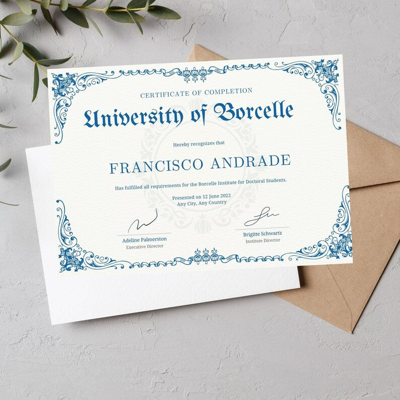 Editable University & College Diploma Template for novelty\ GED\ Certificate\ canva editable design\ graduation diploma