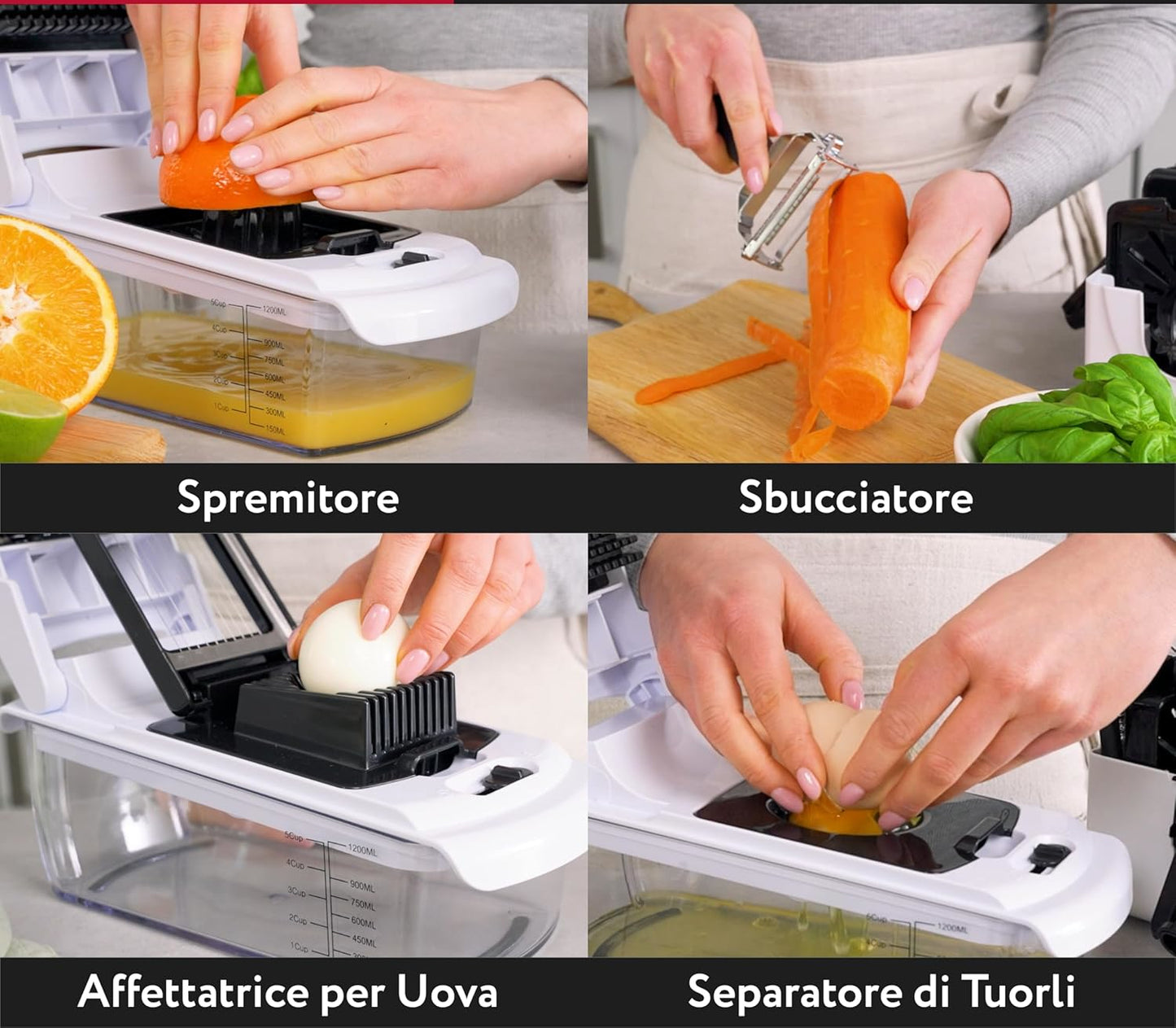 Vegetable Cutter Manual Vegetable Spiralizer – Multifunction Manual Vegetable Slicer Slicer Vegetable Cutter Fruit Onion Potato Julienne Cubes (9-in-1 White)