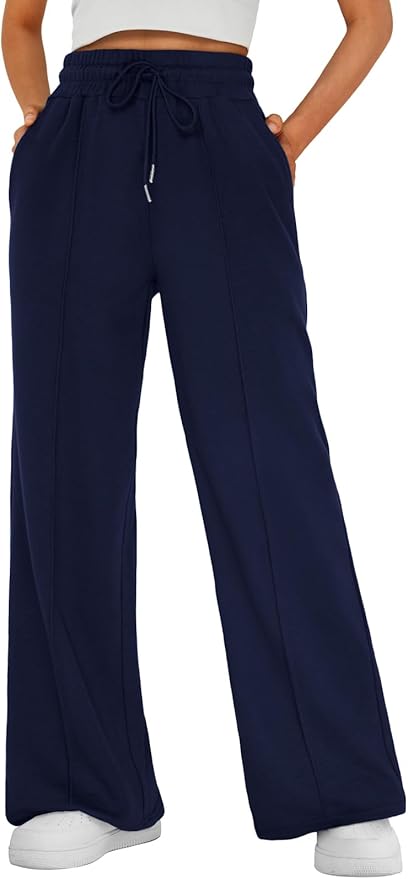 Womens Wide Leg Sweatpants High Waisted Baggy Pants Drawstring Athletic Joggers